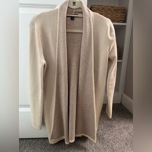 Ann Taylor Elegant Cream Open-Front Sweater